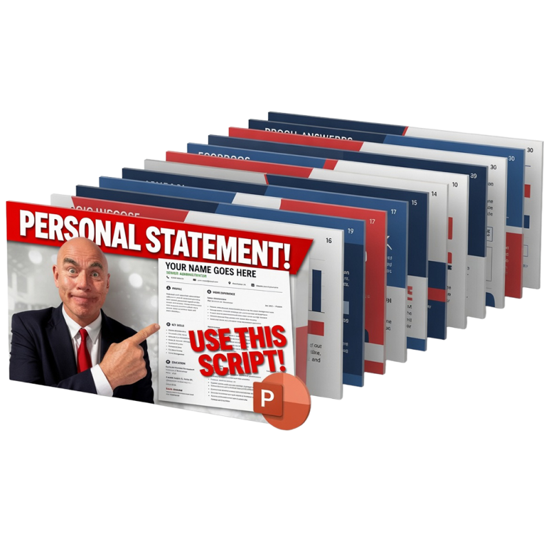 CV & Resume Personal Statement Templates and Training Slides