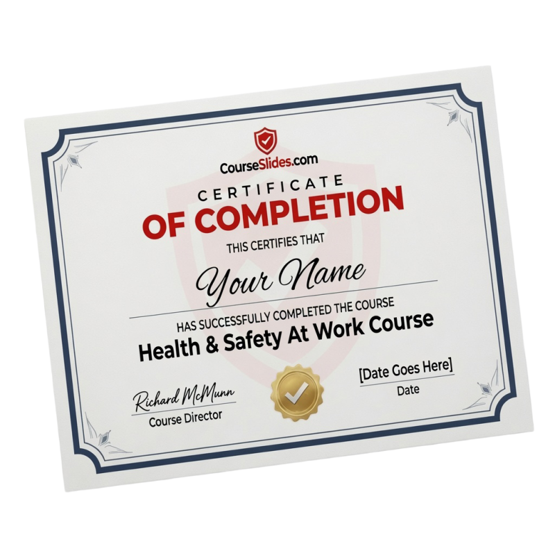 Health and Safety at Work Course Certificate